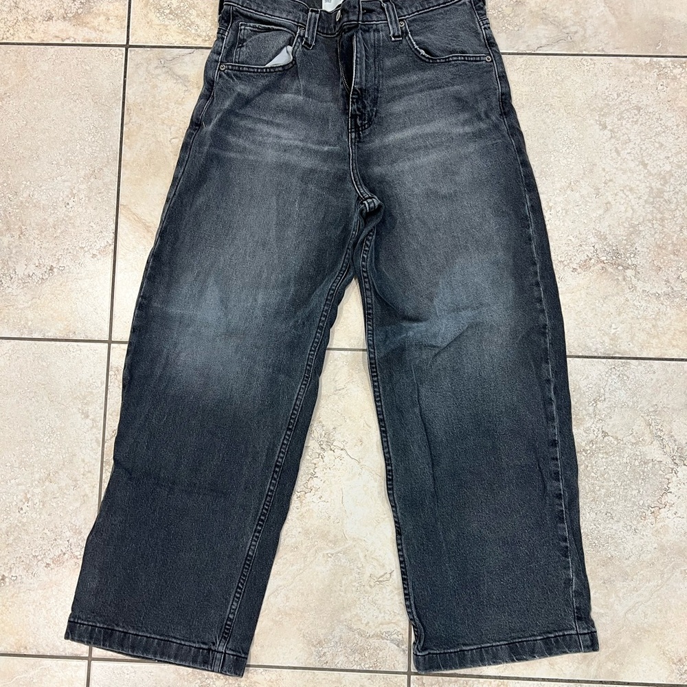Hollister Men's Dark Gray Super Baggy Jeans